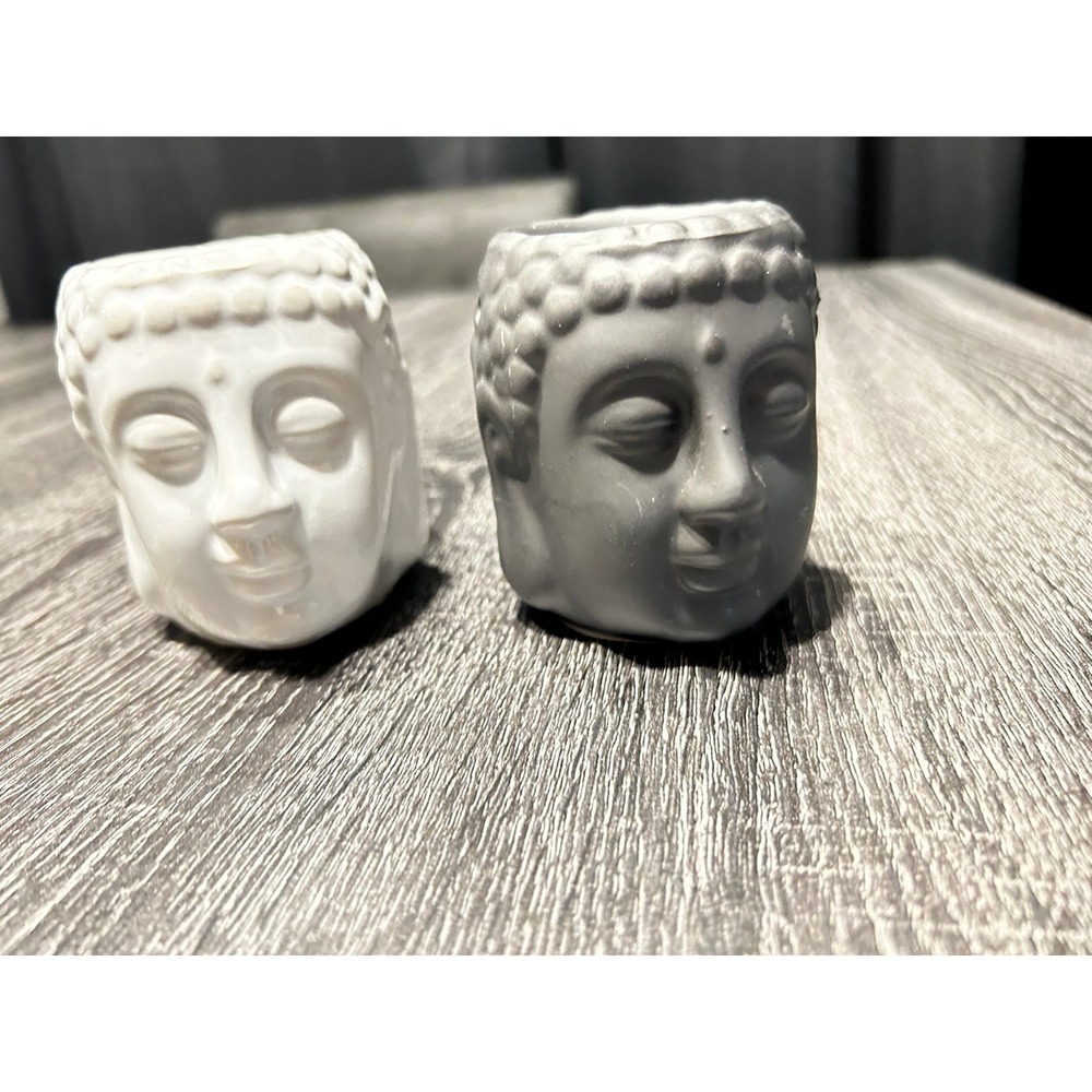 Buddha Head Oil Diffuser Wax Melt Warmer Candle Holder Home Decor White Black